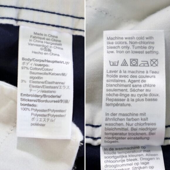 J Crew Size 30 Vintage Straight Pant Polka-dot Stretch Chino Navy Blue - Picture 9 of 10